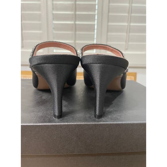 Pnina Tornai 4 Naturalizer Liefde Satin Rhinestone Mules Black Size 9.5 Wide NIB - Picture 9 of 13